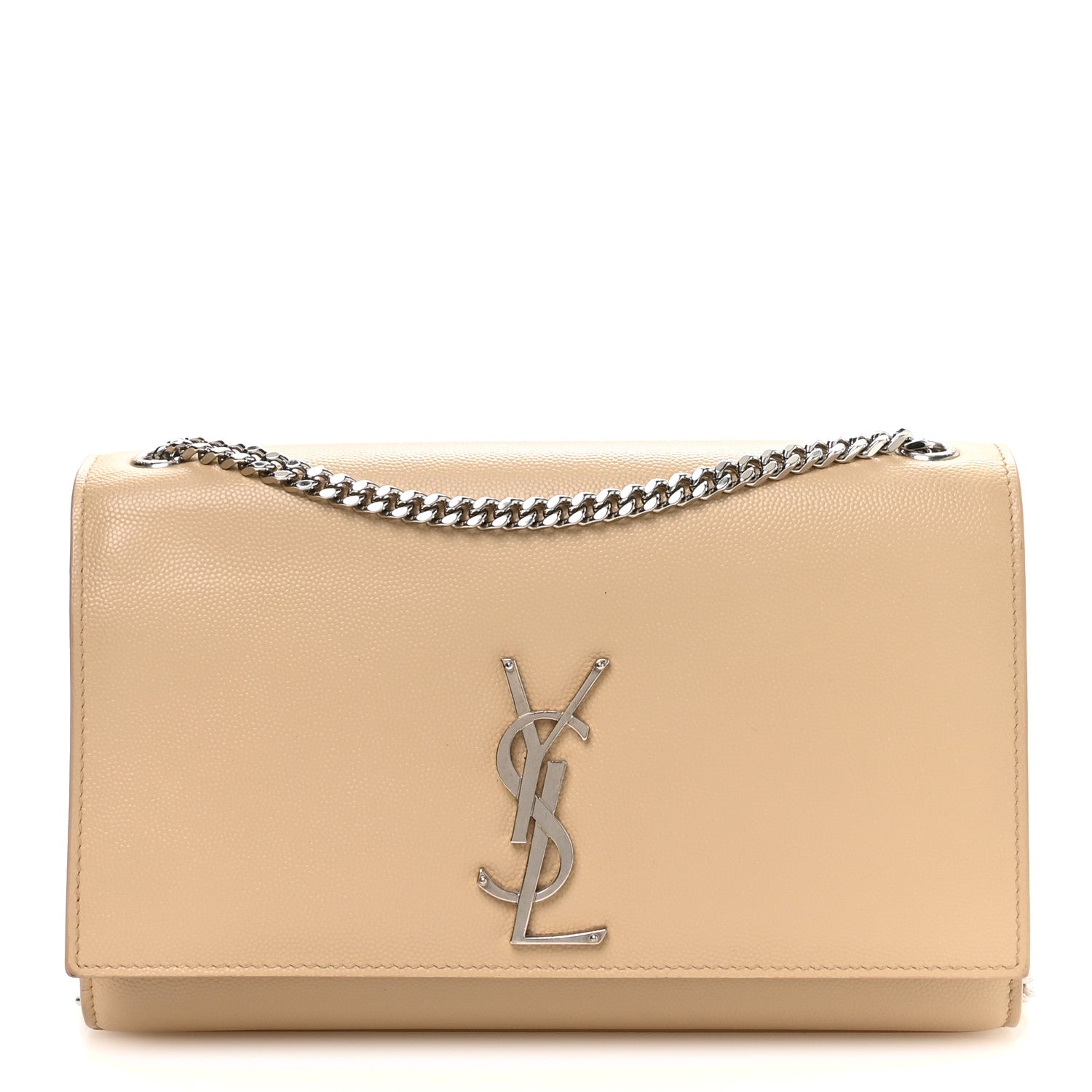 Saint Laurent Grain De Poudre Medium Monogram Kate Satchel Sable Beige 1 of 10