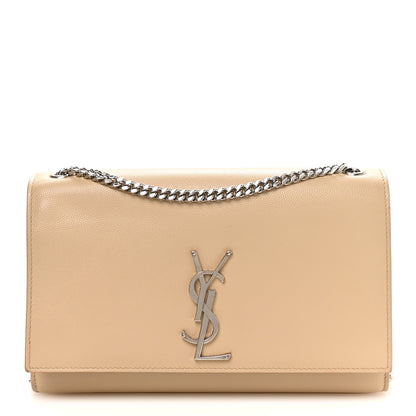 Saint Laurent Grain De Poudre Medium Monogram Kate Satchel Sable Beige 1 of 10