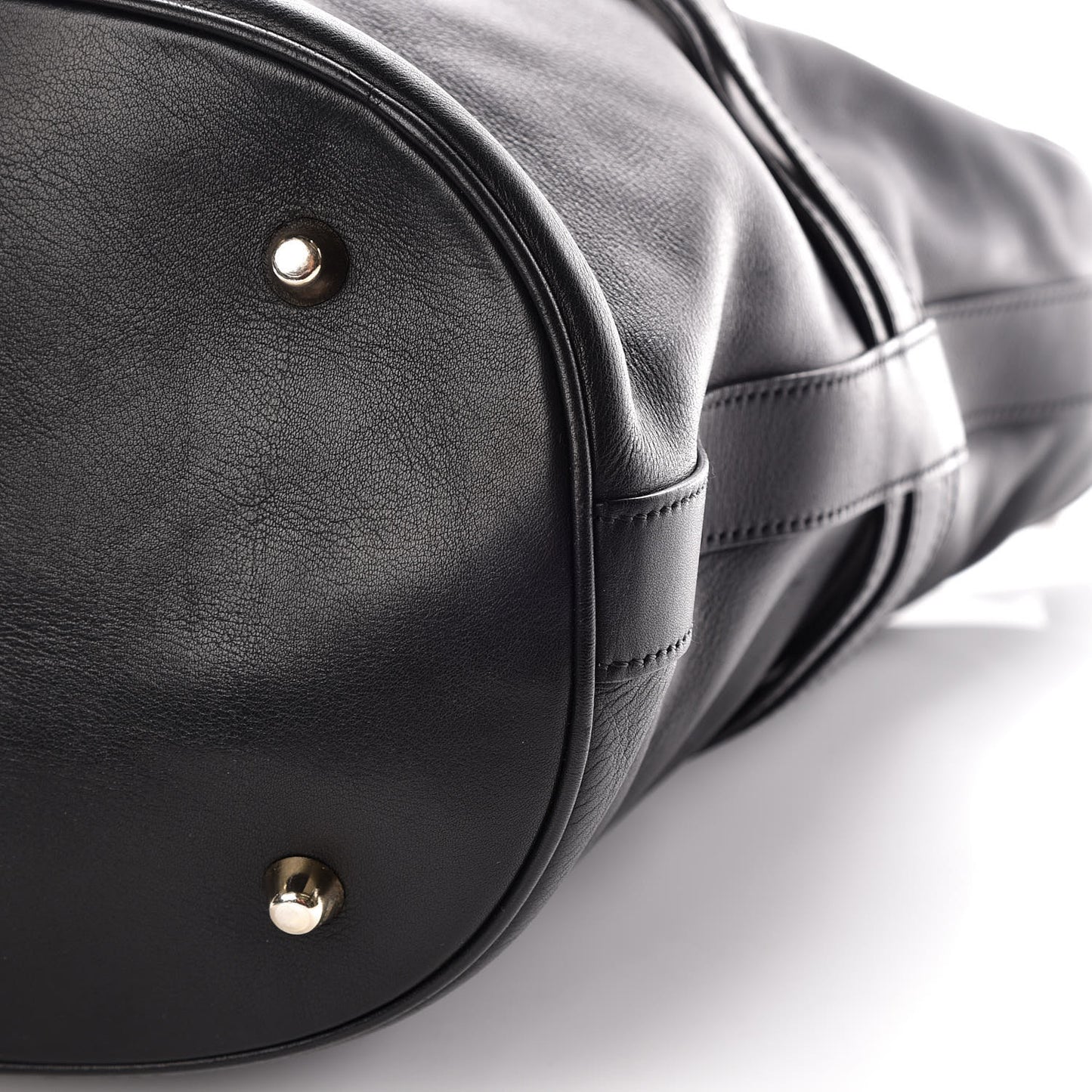Calfskin Buckle Hobo Black