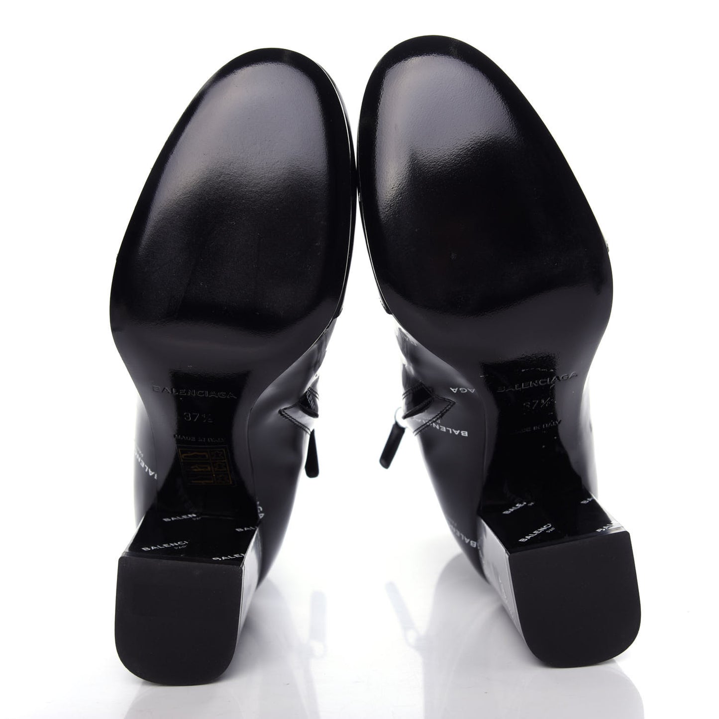 Patent Allover Logo Ankle Boots 37.5 Black