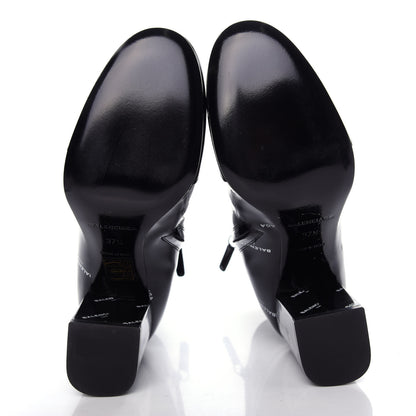 Balenciaga Patent Allover Logo Ankle Boots 37.5 Black 6 of 10