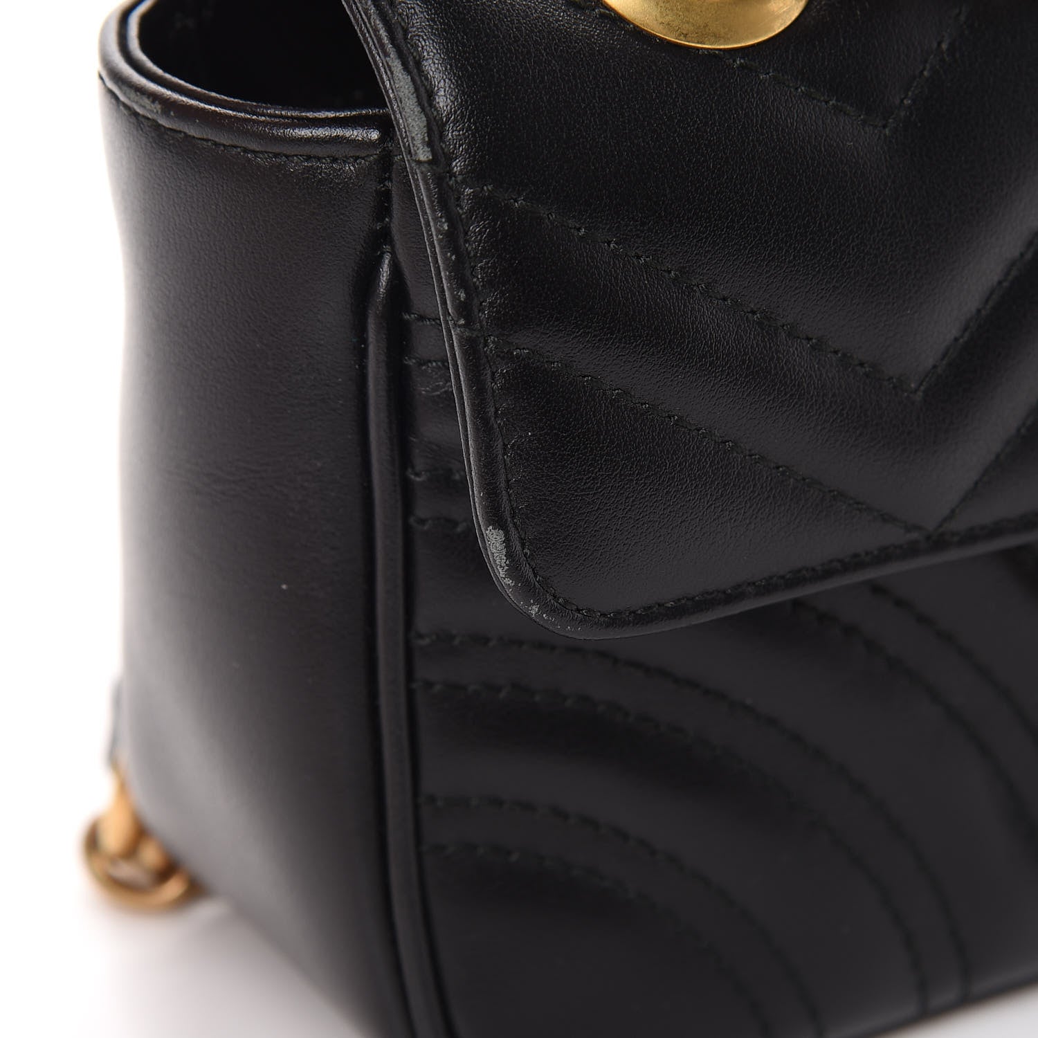 Gucci Calfskin Matelasse Mini GG Marmont Shoulder Bag Black 16 of 19