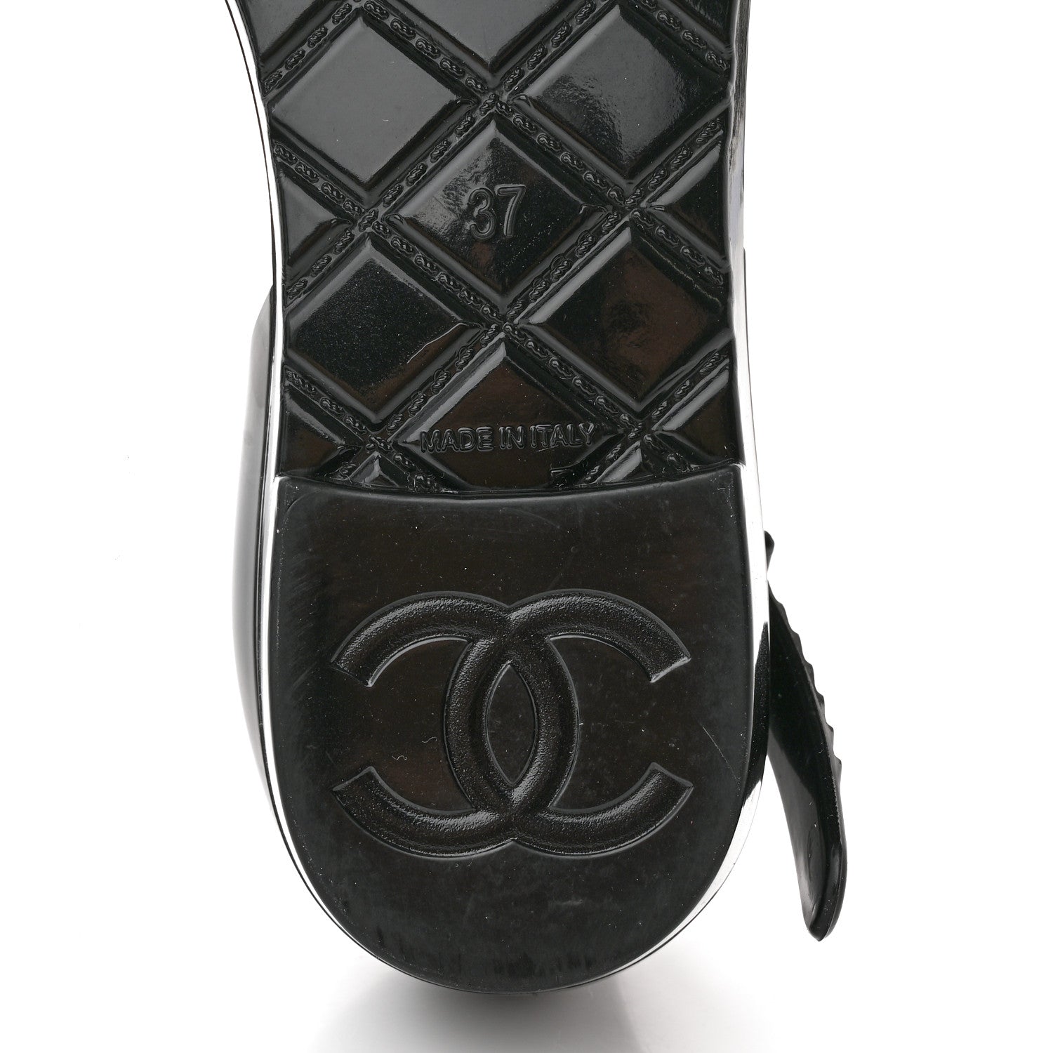 Chanel Jelly Camellia Sandals 37 Black Ivory 6 of 10