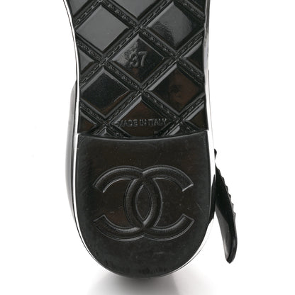 Chanel Jelly Camellia Sandals 37 Black Ivory 6 of 10