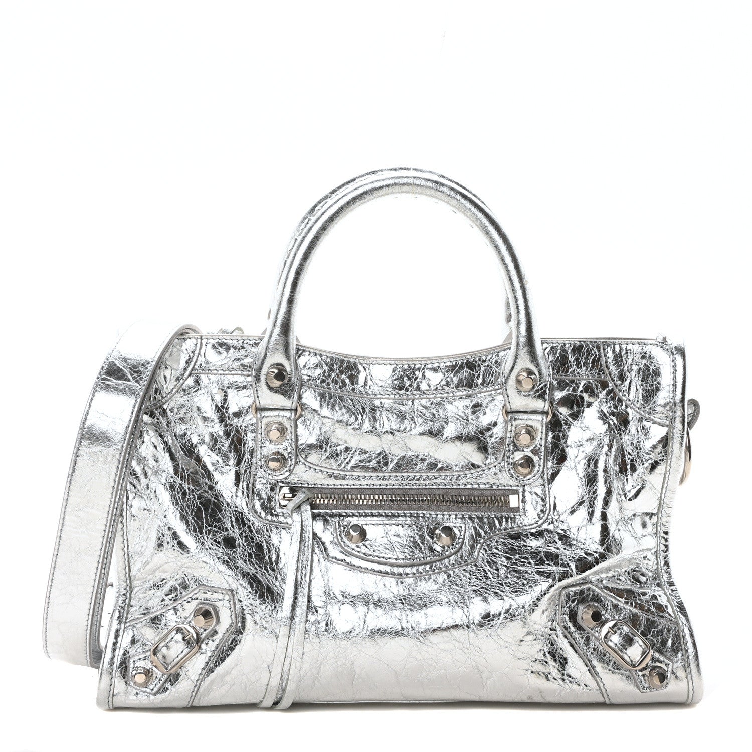 Balenciaga Agneau Silver Hardware Small City Gris Aluminum 1 of 11