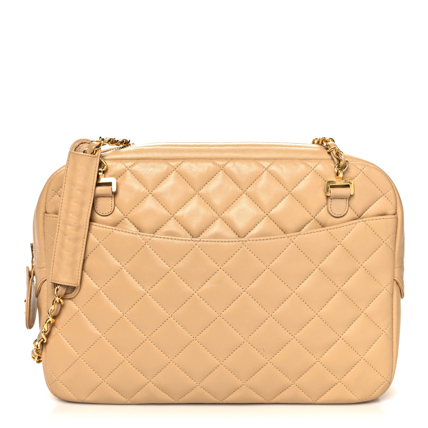 Chanel Lambskin Quilted Camera Case Beige 1 of 13