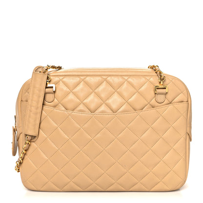 Chanel Lambskin Quilted Camera Case Beige 1 of 13