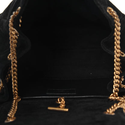 Saint Laurent Suede Chevron Monogram Small Nolita Black 5 of 13