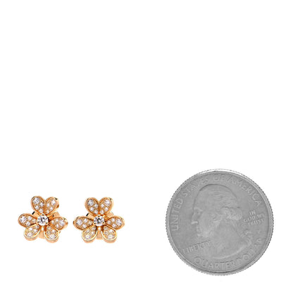 Van Cleef & Arpels 18K Rose Gold Diamond Mini Frivole Pave Earrings 2 of 6