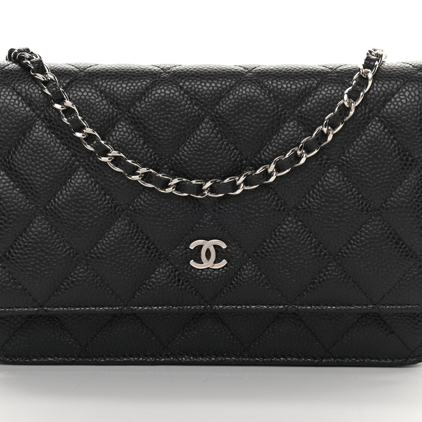 Caviar Quilted Wallet On Chain WOC Black