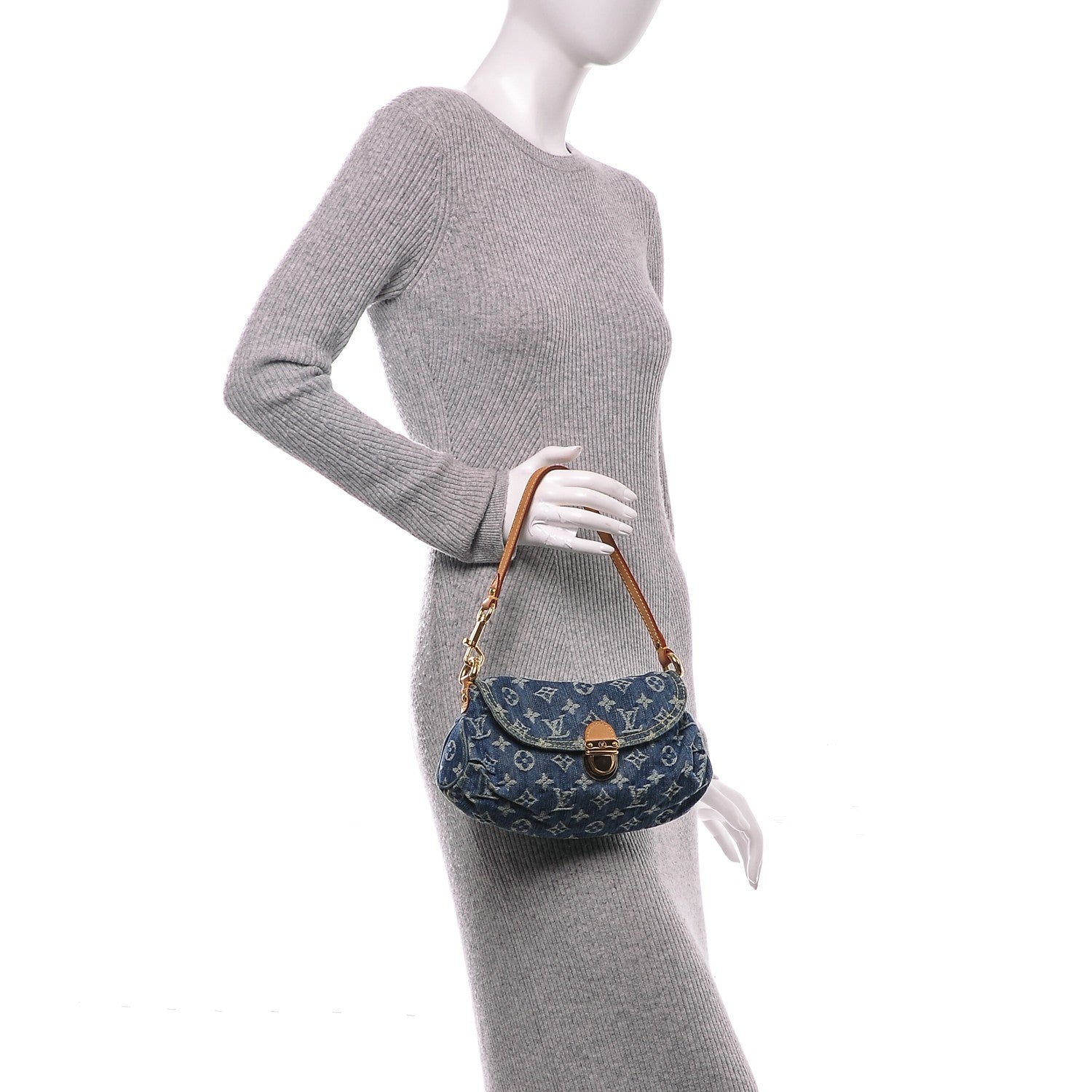 Louis Vuitton Monogram Denim Mini Pleaty Blue 2 of 6