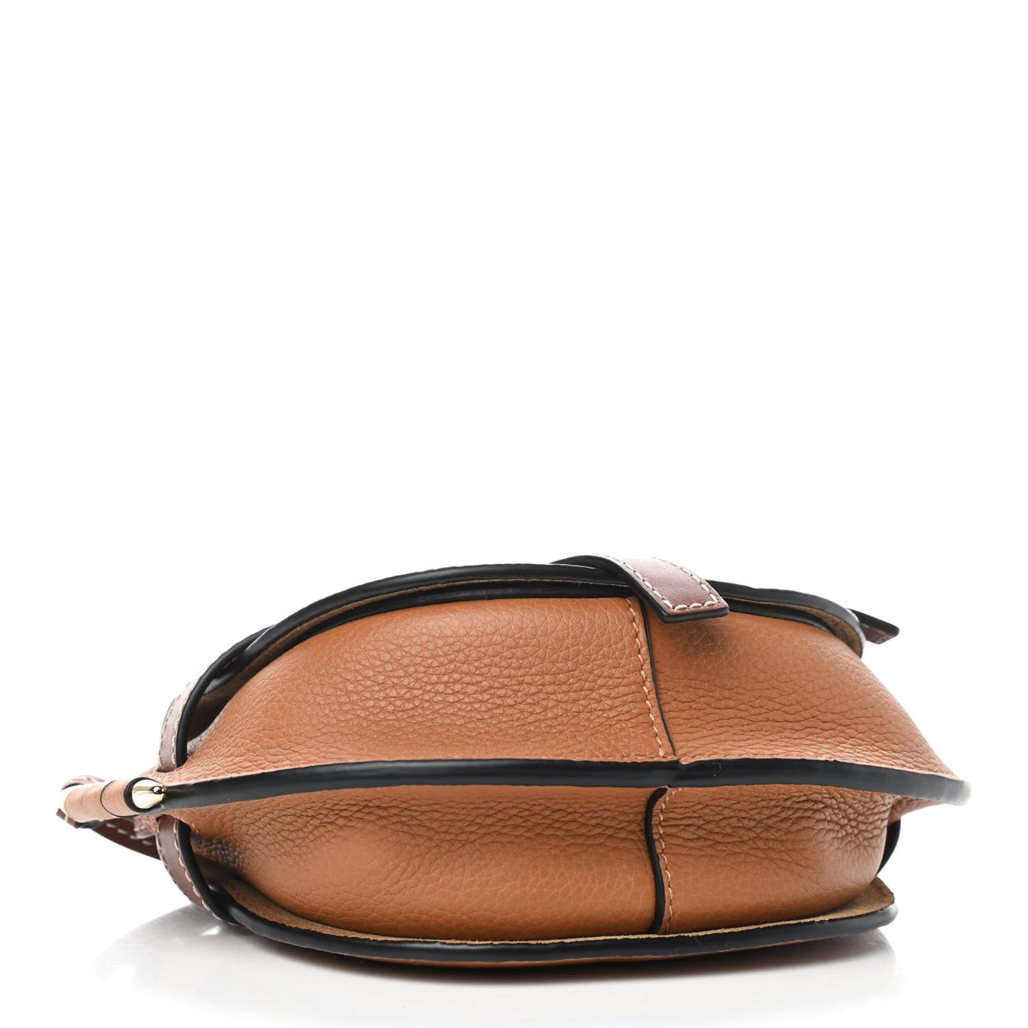 Grained Calfskin Mini Gate Crossbody Bag Caramel Pecan