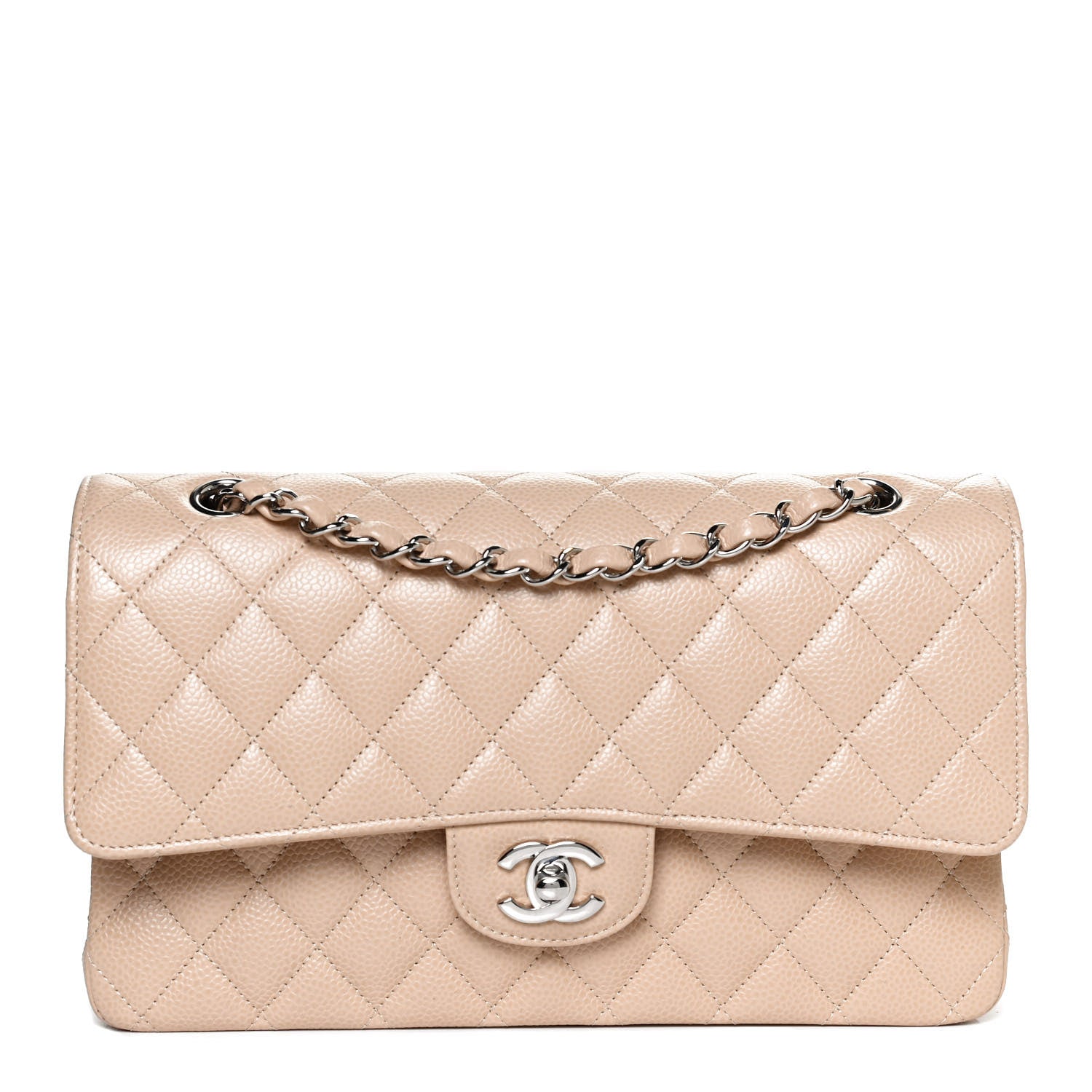 Chanel Caviar Quilted Medium Double Flap Beige 1 of 11