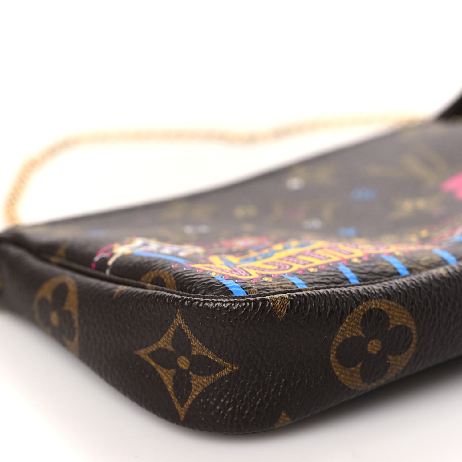 Louis Vuitton Monogram 2020 Christmas Animation Roller Coaster Mini Pochette Accessories Pivoine 8 of 9