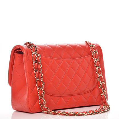 Chanel Lambskin Quilted Jumbo Double Flap Red 4 of 8