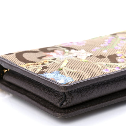 Gucci Monogram Jumbo GG Textured Dollar Calfskin Embroidered Horsebit 1955 Wallet On Chain Camel Ebony New Acero Multicolor 8 of 9