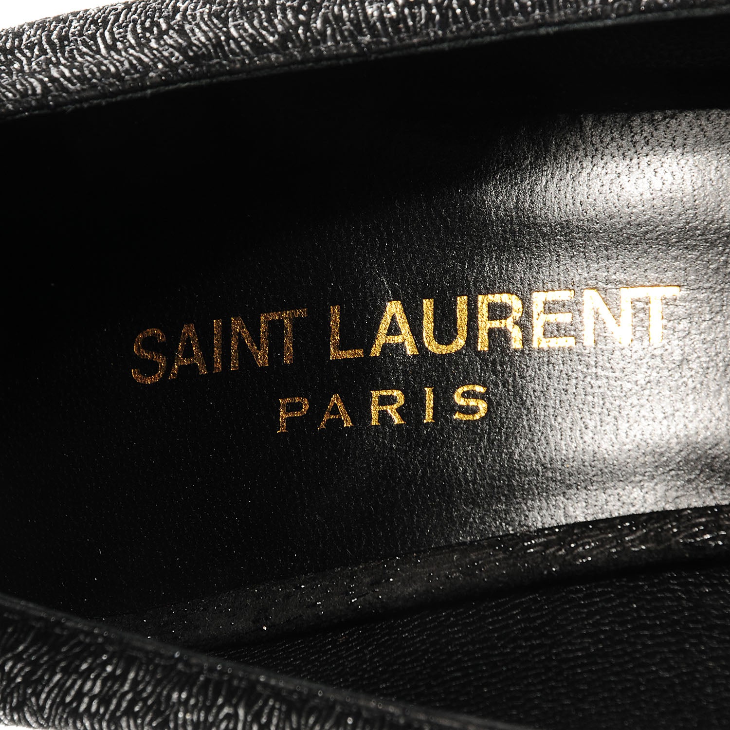 Saint Laurent Glitter Goatskin Paris 105 Pump 38 Black Silver 7 of 8
