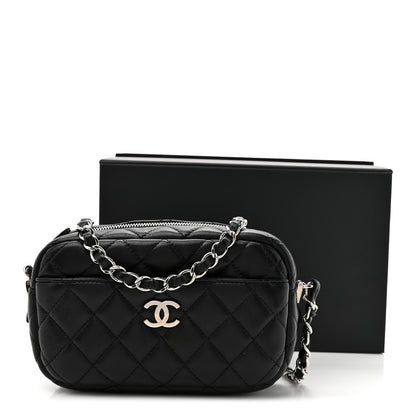 Chanel Lambskin Quilted Small Camera Case Black 11 of 11