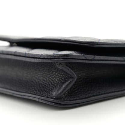 Chanel Caviar Quilted Wallet on Chain WOC Navy Blue 10 of 11