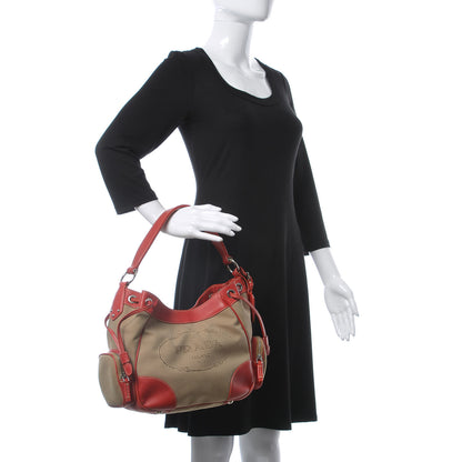 Prada Canvas Shoulder Bag Bag Red 2 of 23