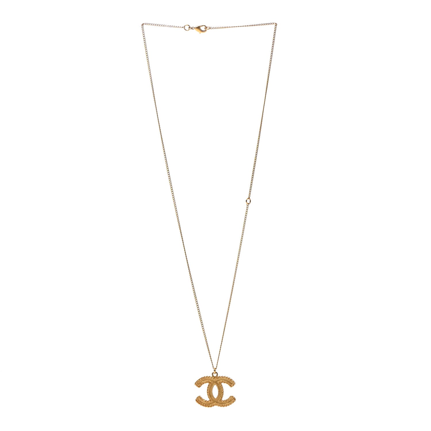 Chanel CC Necklace Matte Gold 3 of 6