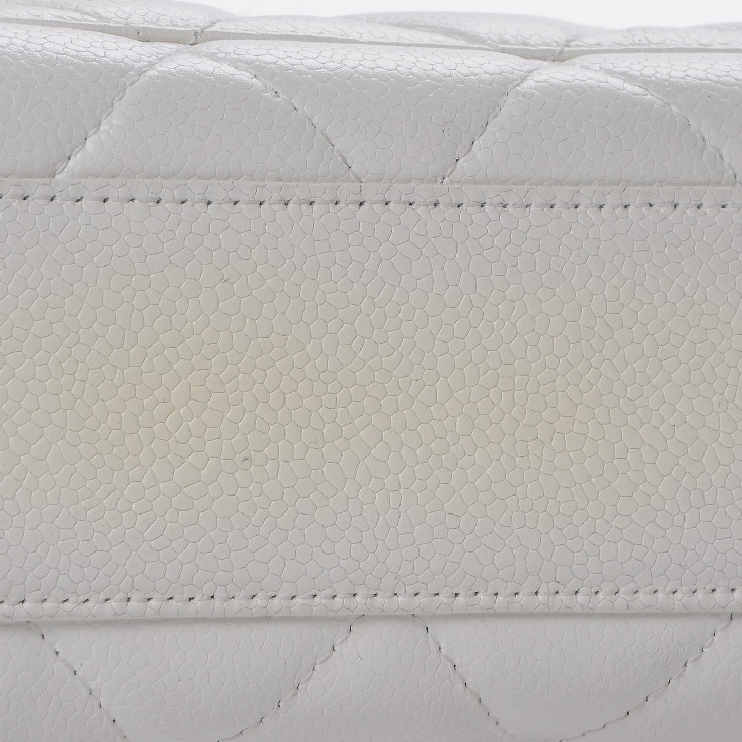 Caviar Quilted Medium Single Flap White