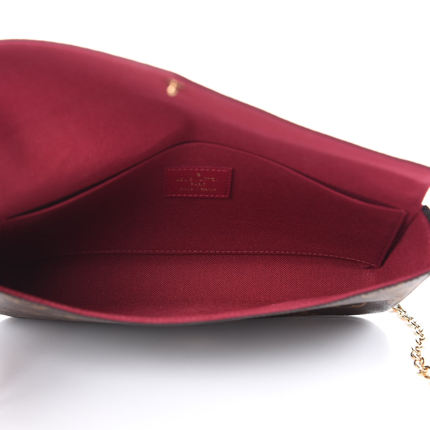Monogram Pochette Felicie Chain Wallet Fuchsia