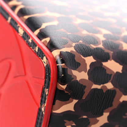 Christian Louboutin Calfskin Leopard Print Spikes Small East West Cabata Tote Brown 12 of 17
