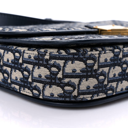 Christian Dior Oblique Flap Bag Navy Blue 8 of 12