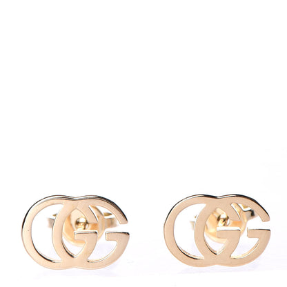 Gucci 18K Yellow Gold GG Tissue Stud Earrings 1 of 4
