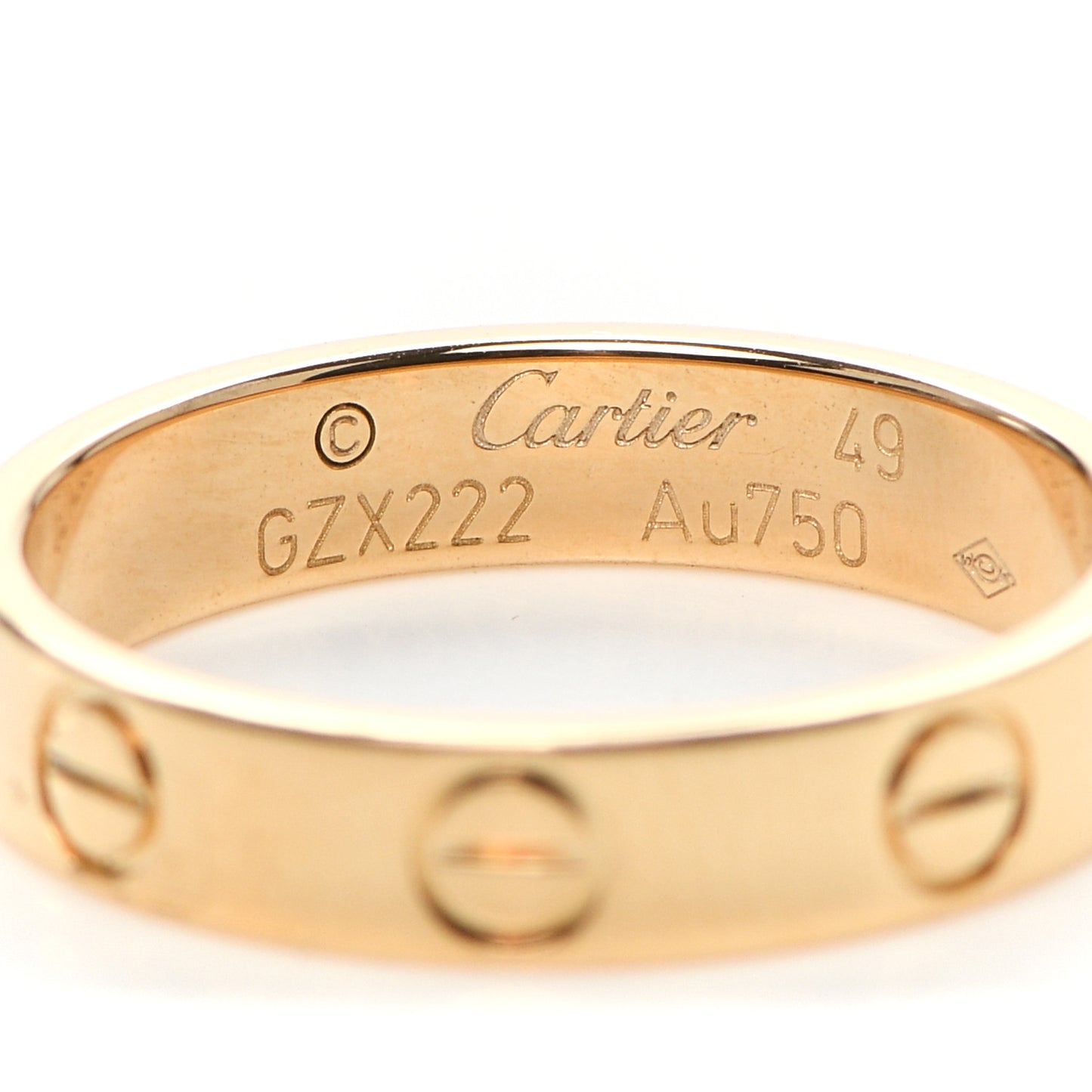 18K Yellow Gold 3.5mm LOVE Wedding Band Ring 49 4.75