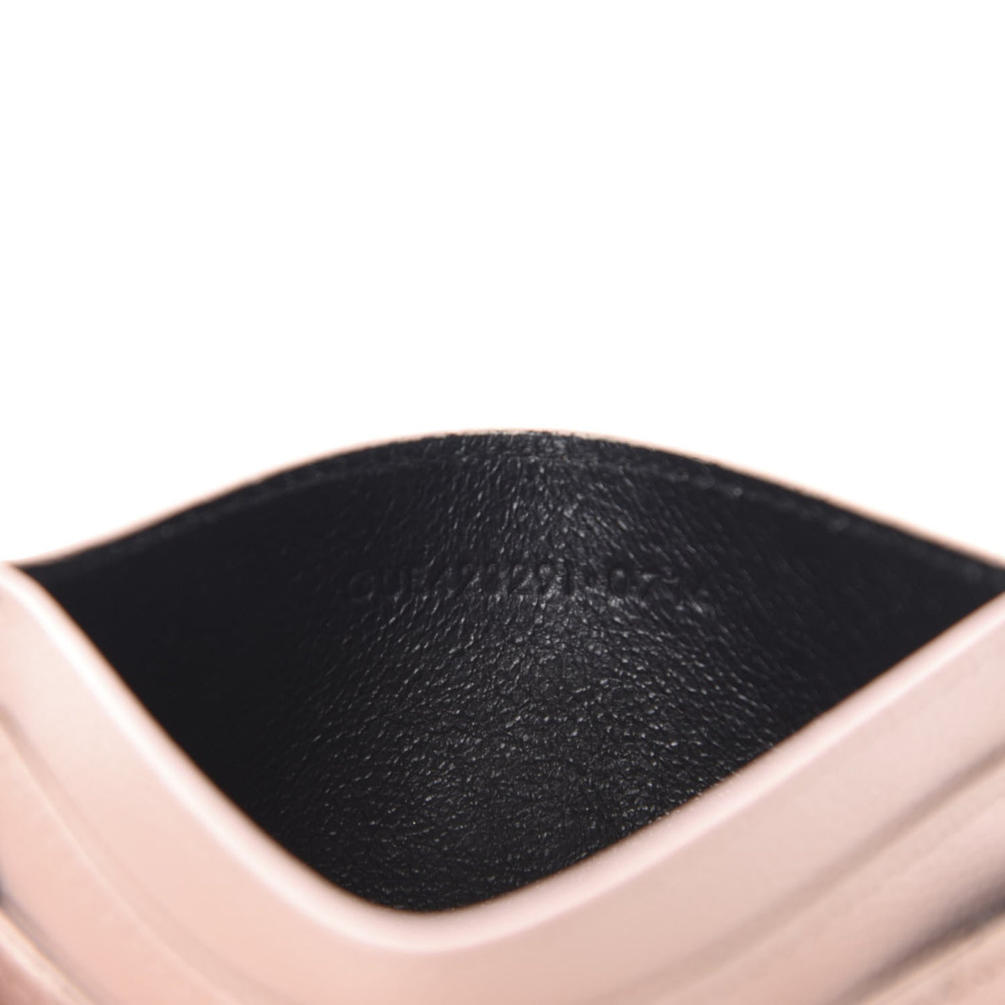 Grain De Poudre Matelasse Chevron Monogram Credit Card Case Pale Pink