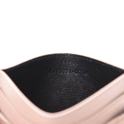 Saint Laurent Grain De Poudre Matelasse Chevron Monogram Credit Card Case Pale Pink 7 of 8