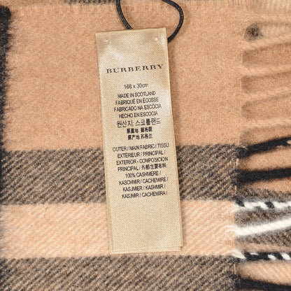Burberry Cashmere Giant Check Fringe Scarf Camel 5 of 6