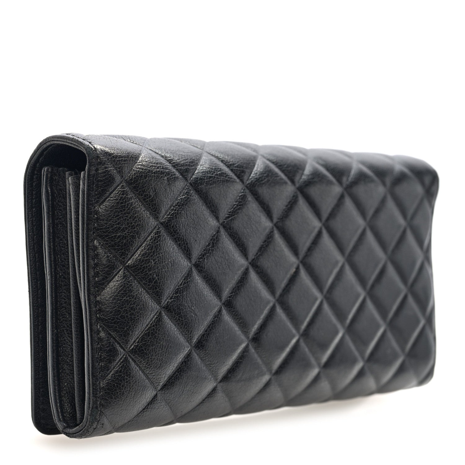 Chanel Lambskin Quilted Timeless CC Large Gusset Flap Wallet Black 3 of 7