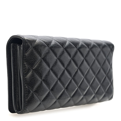 Chanel Lambskin Quilted Timeless CC Large Gusset Flap Wallet Black 3 of 7