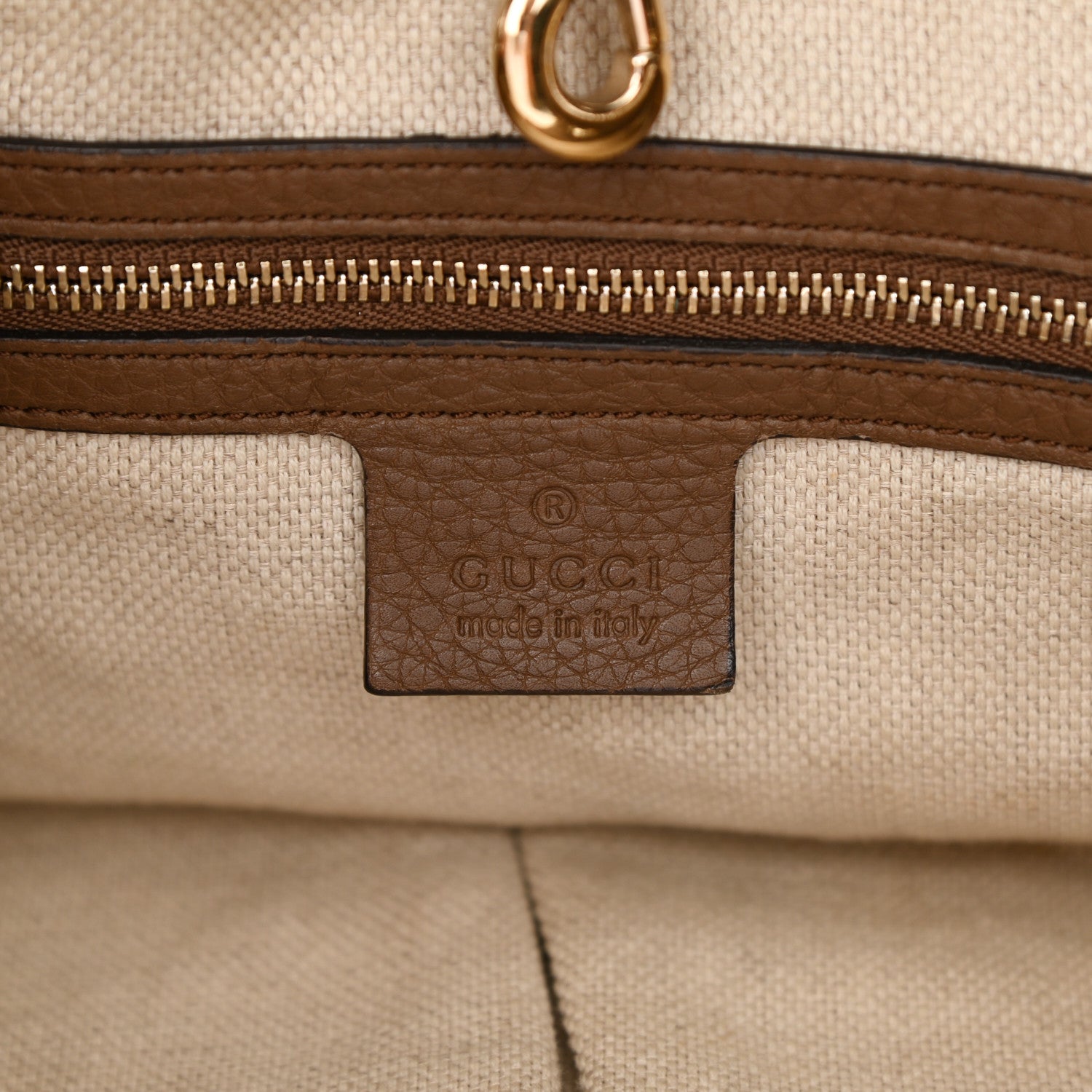 Gucci Pebbled Calfskin Medium Soho Chain Shoulder Bag Maple Brown 6 of 11