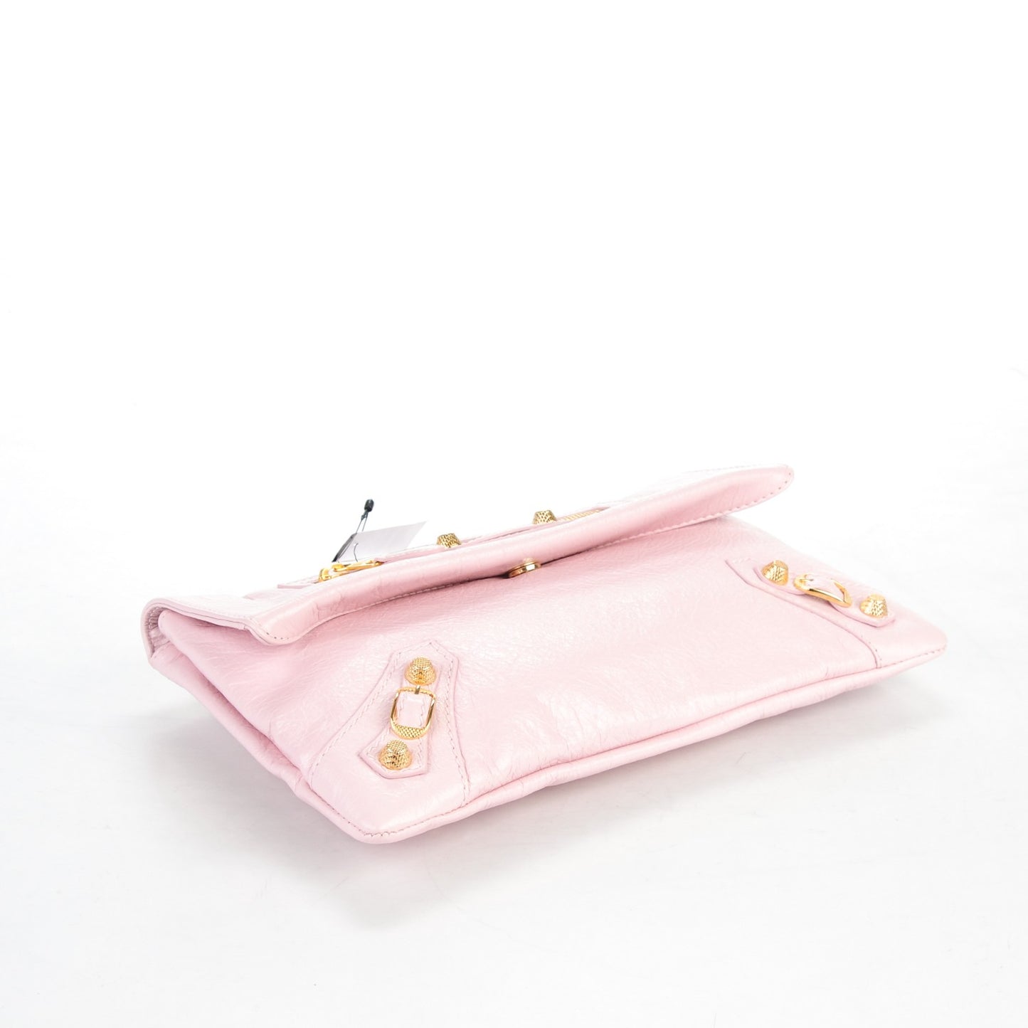 Agneau Giant 12 Gold Hardware Envelope Clutch Rose Poudre