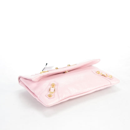 Balenciaga Agneau Giant 12 Gold Hardware Envelope Clutch Rose Poudre 4 of 7