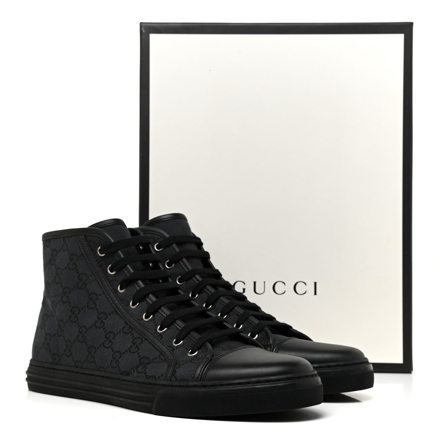 Monogram Mens High Top Sneakers Black