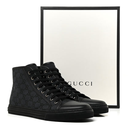 Gucci Monogram Mens High Top Sneakers Black 10 of 10