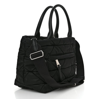Prada Re-Nylon Nappa Triangle Quilted Padded Small Double Handled Zip Tote Black 3 of 10