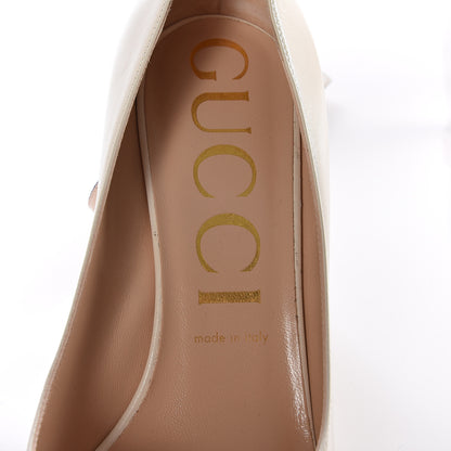 Gucci Malaga Kid Sylvie Mid Heel Pumps 40 Mystic White 7 of 11