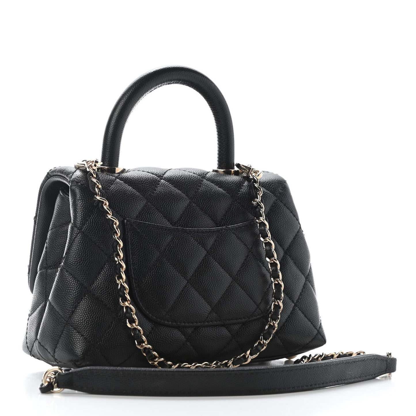 Caviar Quilted Extra Mini Coco Handle Flap Black
