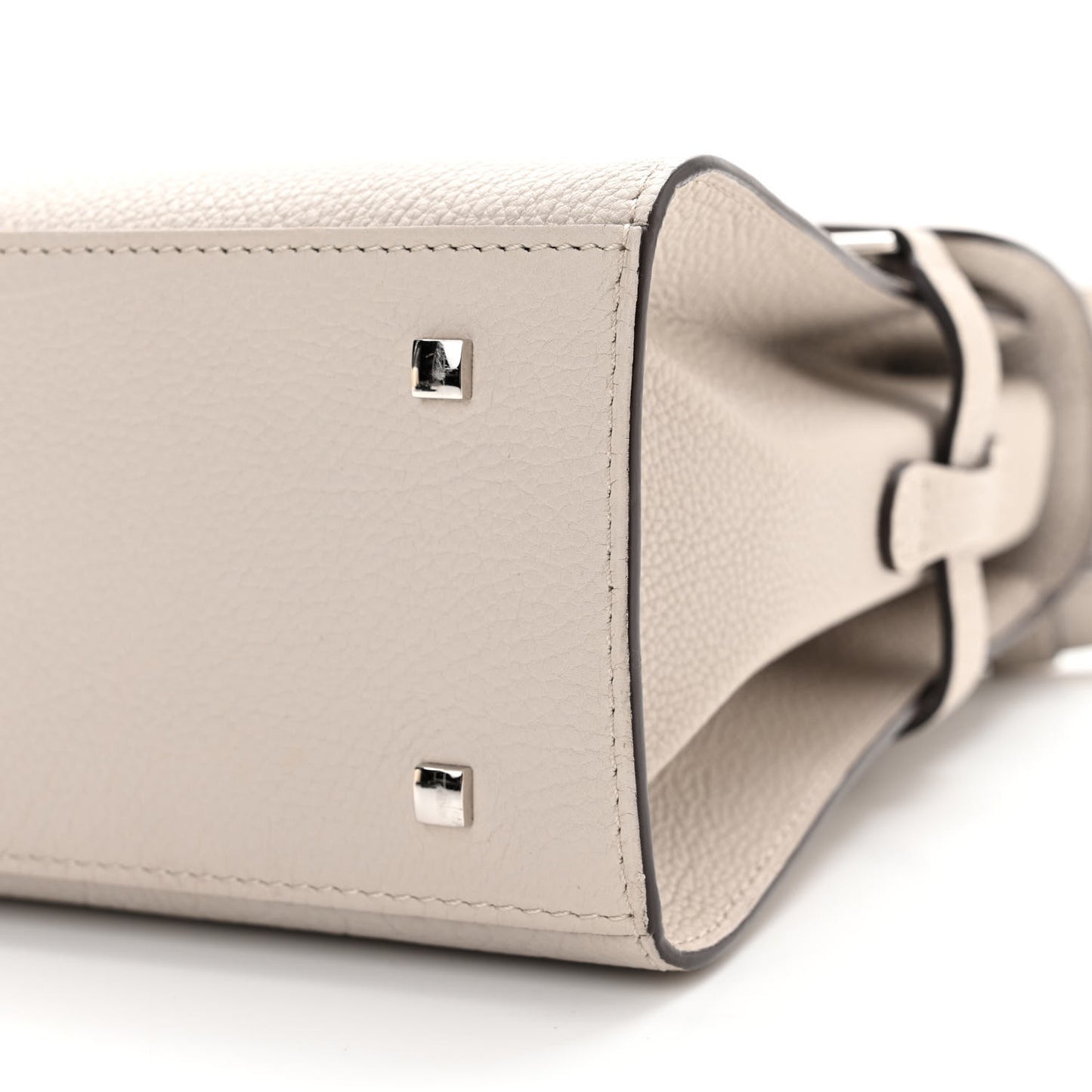 Crispy Calfskin Mini Tempete Satchel Light Grey
