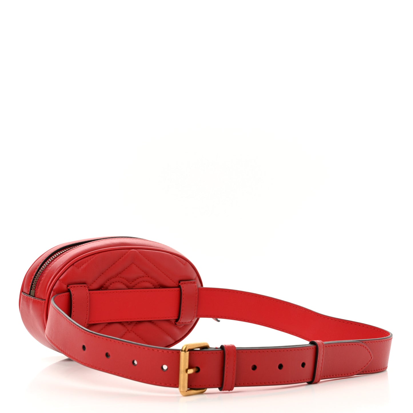 Calfskin Matelasse GG Marmont Belt Bag 85 34 Hibiscus Red