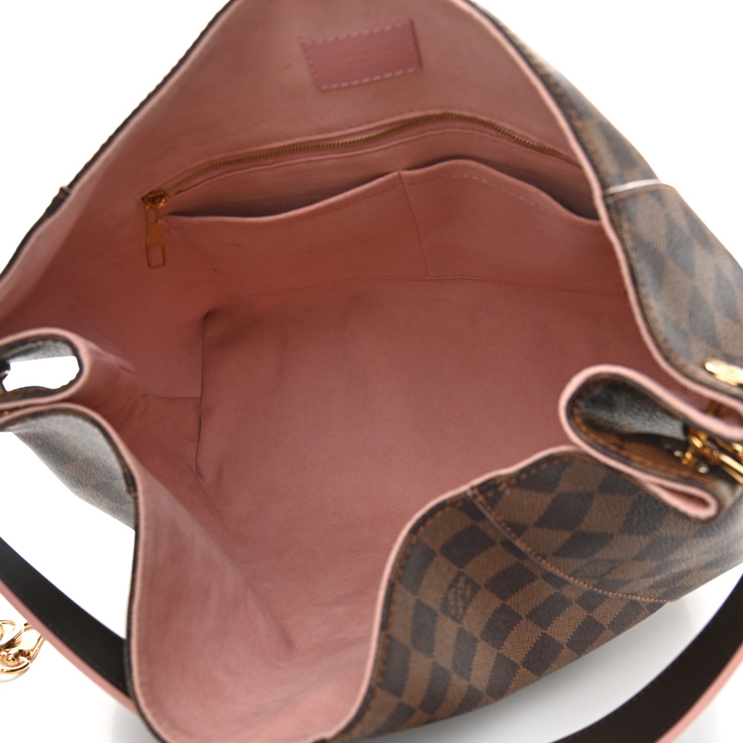 Louis Vuitton Damier Ebene Caissa Hobo Rose Ballerine 5 of 13