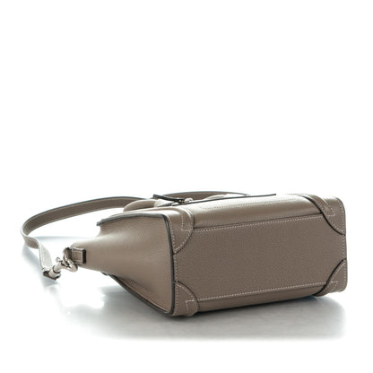 Celine Drummed Calfskin Nano Luggage Souris 4 of 8