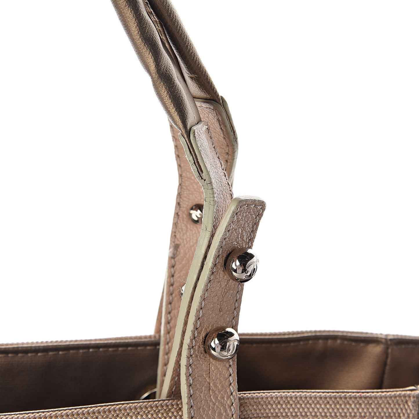 Metallic Coated Canvas Large Paris Biarritz Tote Gold