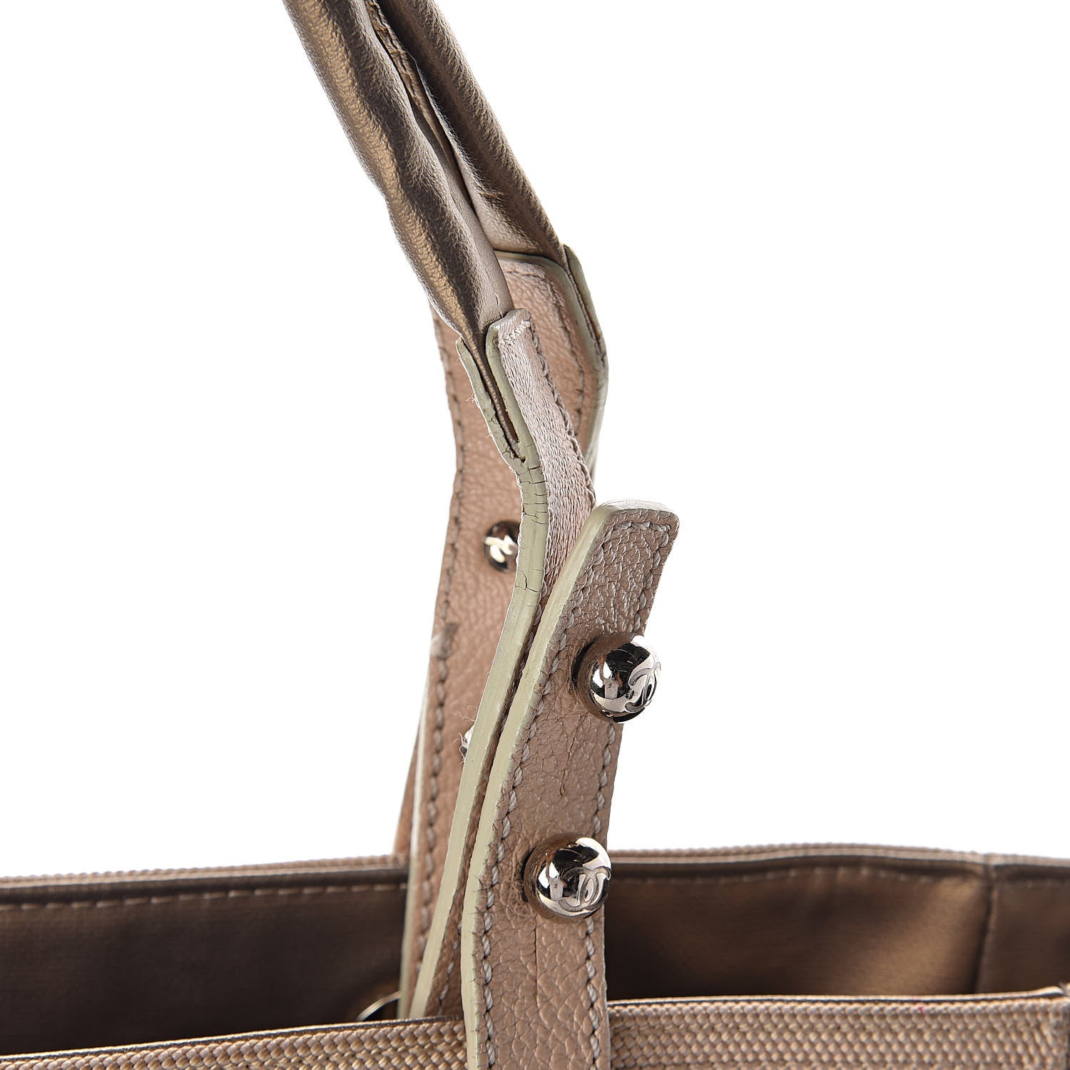 Chanel Metallic Coated Canvas Large Paris Biarritz Tote Gold 12 of 16